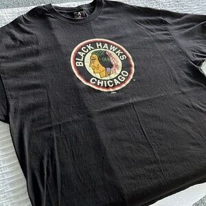 Chicago Blackhawks graphic‎ T-shirt men’s brand Antigua double stick sleeve 3XL